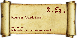 Komsa Szabina névjegykártya